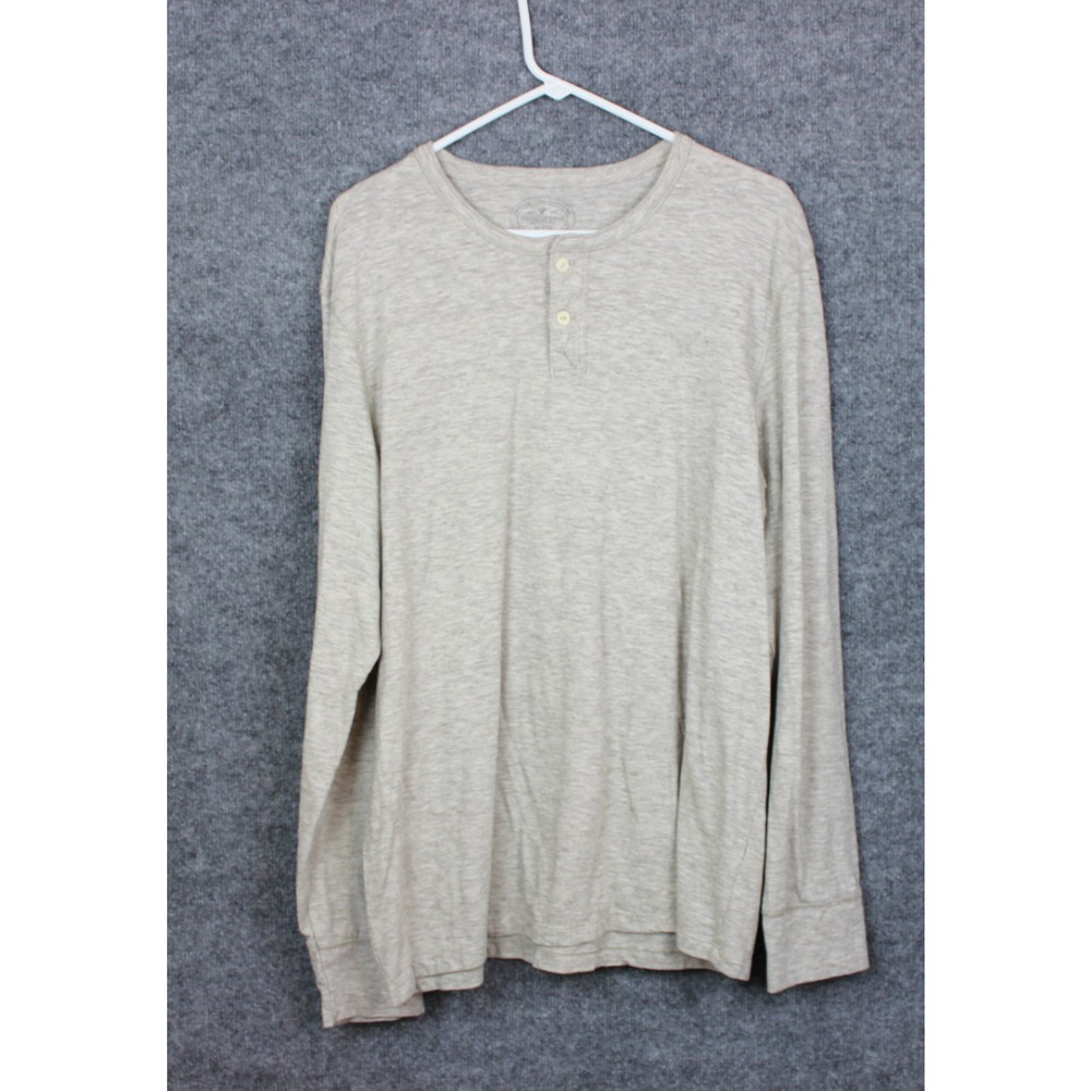 American Eagle Shirt Women's XL Tan Long Sleeve‎ Two Buttons